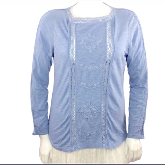 ⬇️CLEARANCE⬇️ Caffe Marrakesh Lace Inset Top L - Picture 1 of 5